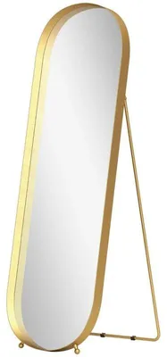 Produktbild von Ganzkörperspiegel - Standspiegel - Metallrahmen 160×50 cm - Modernes Design - Freistehend - Gold
