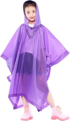 Produktbild von Famanu Regenponcho für Kinder – Wasserfest, leicht und wiederverwendbar, Lila