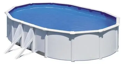Produktbild von GRE Ovaler Stahlwandpool, 5,27m x 3,27m x 1,22m, Weiß, Mit Sandfilteranlage und Leiter