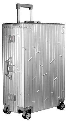 Produktbild von Aluminium Reisekoffer Check-in XL (Silber) 77x52x27 cm H/B/T 86L 4x360° Rollen Doppelte TSA-Schlösser