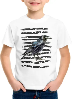 Produktbild von style3 Krähe Kinder T-Shirt winter vogel halloween