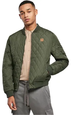 Imagen del producto de Chaqueta acolchada de nailon para hombre, Urban Classics Diamond Quilt, color verde oliva, talla 3XL