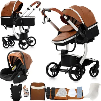 Immagine prodotto di Passeggino per bambini, design 3-in-1, compatto per un facile trasporto, modello X518-KHAKI