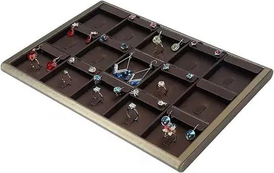 Productafbeelding van Sieraden Organizer - Laden Indeler - Sieraden Opbergen - Stapelbaar Ontwerp - 35 x 25 cm - Zwart