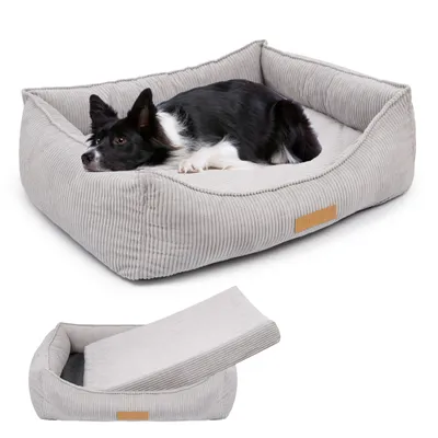 Produktbild von Orthopädisches Hundebett XXL personalisiert mit Namen 110x90 cm – Hundesofa für große Hunde waschbar