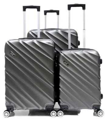 Produktbild von Reisekoffer Set 3-teilig Hartschale Trolley Handgepäck Grau