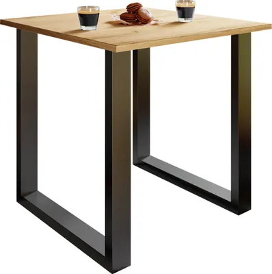 Image de Table à manger en bois premium | H. 76 x L. 80 x D. 50 cm | Table à manger de cuisine Xona U