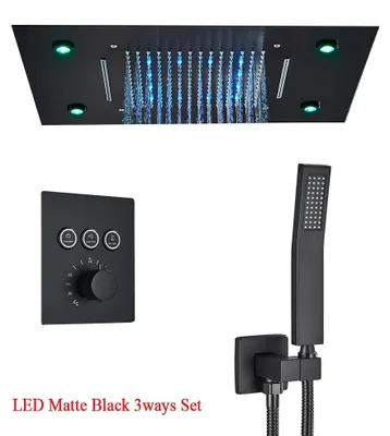 Imagen del producto de Sistema de ducha, mando a distancia LED, termostato para control de temperatura, acabado  mate, LED