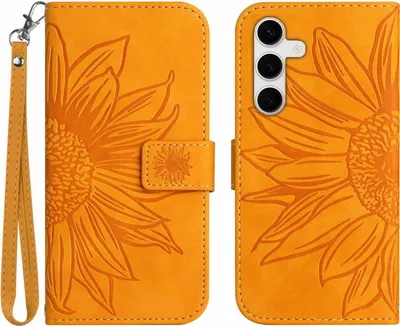 Produktbild von Samsung Galaxy S25 FE Hülle - Coverup Sonnenblume Klapphülle mit Schlüsselband - Gelb