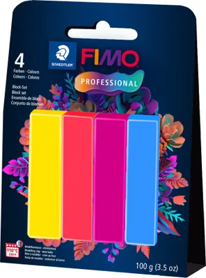 Produktbild von FIMO PROFESSIONAL Modelliermasse-Set "True Colours" 4 Blöcke à 25 g