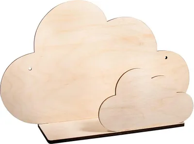 Holz-Bausatz Regal Wolke, 35x10x21 cm, 5-teilig, natur