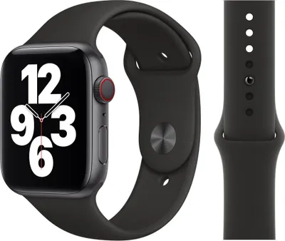 Produktbild von Original Apple Sport Armband M/L 42/44/45mm MTPL2ZM/A Black 2. Gen Gut