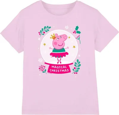 Image de Peppa Pig - T-shirt "Magical" pour enfants - design de Noël TV5030 (128) (Rose clair)