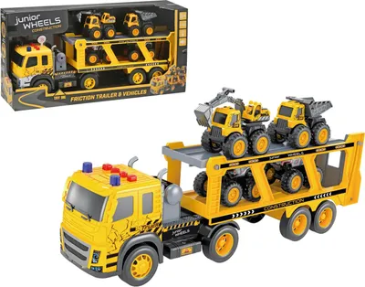 Obrázek produktu pro Junior Wheels Friction Trailer W. 4 Vehicles 1:12