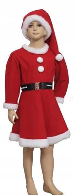 Produktbild von U Wiktora Nikolauskostüm Mädchen mit Weihnachtsmotiv 110-116