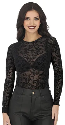 Immagine prodotto di Halloween Teschio Pizzo Corpo Nero Abiti Mistici Design Nobile Outfit Notte Spaventoso Festival Festività Stravagante, Taglia: 38 - 40 (M) Colore: Nero