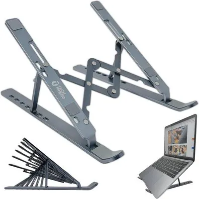 Immagine prodotto di Supporto ergonomico in metallo per laptop con sistema di ventilazione e regolazione