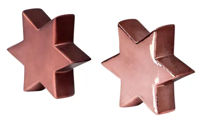 Produktbild von 2er Set Deko Aufsteller Stern H12cm Porzellan Bordeaux Rot Tischdeko Weihnachtsdeko Weihnachten Weihnachtsstern