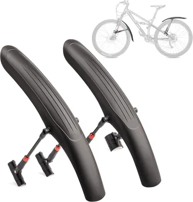 Produktbild von Fahrrad-Schutzbleche - 2-teilig - 24–29 Zoll - Schutzblechset für Vorder- und Hinterrad - Verstellbar - Spritz- und Schmutzschutz - Mountainbike