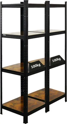 Produktbild von Mega Deal | 2x Vintage Series Schwerlastregal Ragnar | HxBxT 150x45x45cm | Fachlast 100kg | Vintagebraun-Schwarz