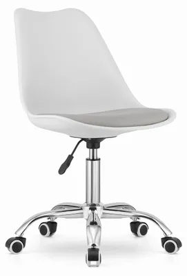 Imagen del producto de Silla de oficina giratoria Alba de polipropileno blanco y gris