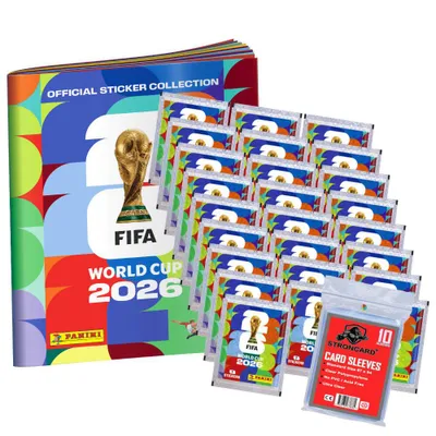 Produktbild von Fifa World Cup 2026 Sticker - WM Sammelsticker - 1 Album + 25 Tüten + 10 STRONCARD Sleeves