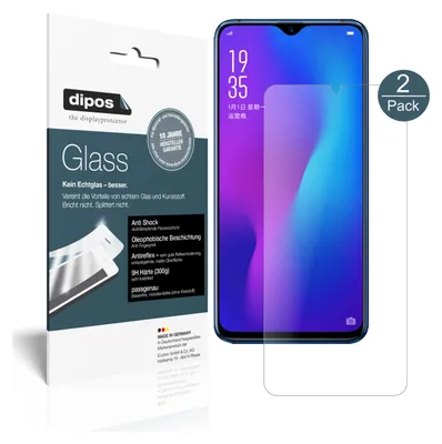 Produktbild von 2x Schutzfolie für Oppo R17 matt - Anti-Shock 9H Folie Glass Kunststoffglas