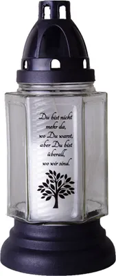 HScandle Grabkerze aus Glas 24cm (Lyrica 1)