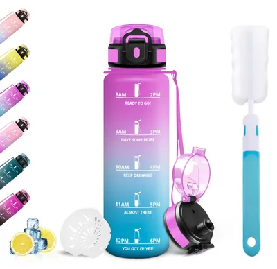 Produktbild von Trinkflasche Mulbijeo 500ML, Auslaufsicher, Zeitmarkierung, Sportflasche,