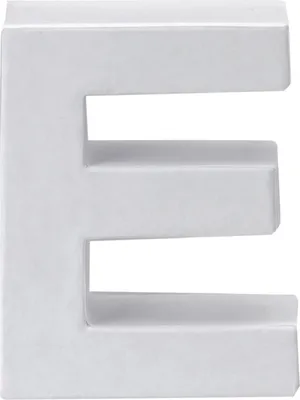 Produktbild von Papp Buchstabe E weiss 10 x3,5cm