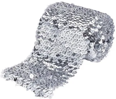 Produktbild von Glitzerband mit Glittern - Elastisches dekoratives Band - 10 cm Breit, 2,5 m