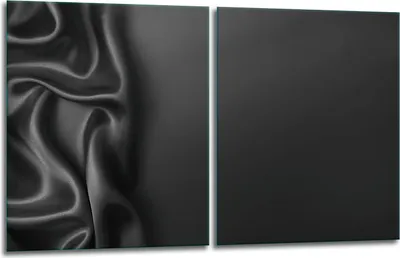 Obrázok produktu pre Kryt varnej dosky 2x40x52 sklokeramická varná doska 2-dielny sklenený splashback čierny