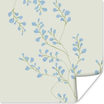 Produktbild von MuchoWow® Poster Blumen - Blau - Pastell 75x75 cm - Wand Dekoration