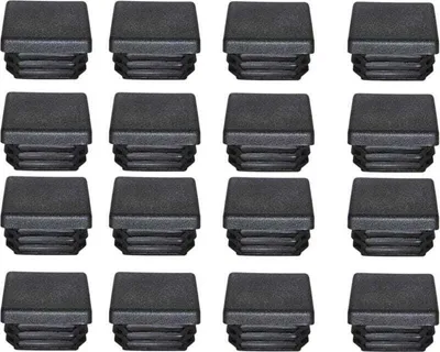 Produktbild von 40x40 mm Kunststoff-Endkappen, schwarze Vierkantrohr-Endkappen, Kunststoff-Endkappen für Trampolin-Möbelbeine, 16 Stück