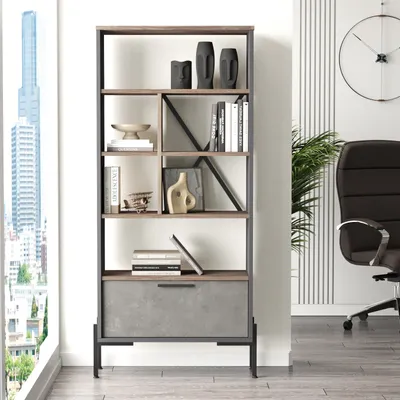 Obrázek produktu pro Skye Decor, Vs4-Cga, Bücherregal, Braun, 100 % MELAMINBESCHICHTETE SPANPLATTEN, 75,5 x 44,5 x 160,8 cm
