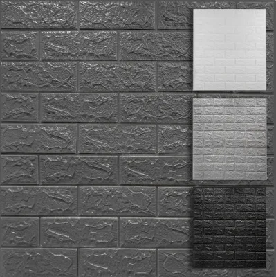 Produktbild von HEXIM Wandpaneele in Steinoptik 1,06 m² - Selbstklebende Wandverkleidung aus Kunststoff für den Innenbereich - Wanddekoration Akustikpaneele Wallpaper Ziegel Stein Optik (ZW-03 77x70cm / 2 STK)