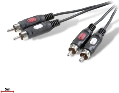 Obrázek produktu pro ViVanco™46/00 50, 2 x RCA, Samec, 2 x RCA, Samec, 5 m, Černá