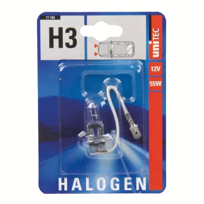 Produktbild von Unitec Halogen Scheinwerfer Lampen H3 55 Watt Glühbirnen Birnen E-Prüfzeichen