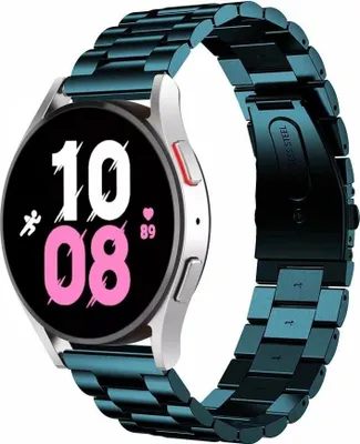 Produktbild von Strap-it Stahlarmband - Kompatibel mit Samsung Galaxy Watch 5 Armband 44mm Ersatzarmband Edelstahl - Faltschließe - Hochwertiges Material - für Samsung Galaxy Armband Grün
