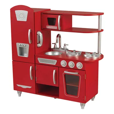 Image de KidKraft Cuisine en bois pour enfants rétro rouge vintage ; 53173