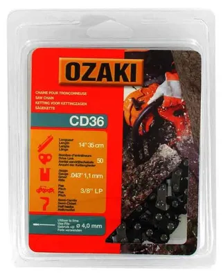 Zdjęcie produktu dla Łańcuch do piły łańcuchowej OZAKI półkwadratowy: .3/8"LP .043 (1,1 mm) 50 ogniw