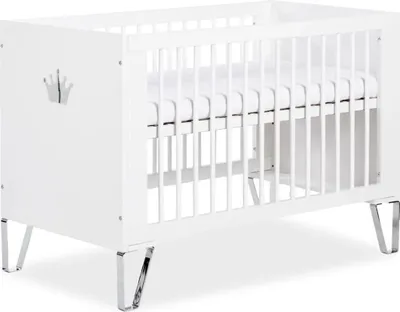 Obrázok produktu pre Detská postieľka 120x60 cm koruna pre dievčatá postieľka drevo - výškovo nastaviteľná, postieľka z masívneho dreva, moderná, detská postieľka pre novorodencov a batoľatá