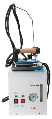 Produktbild von Dampfgenerator - Bügelstation - 5 l Tank - 2250 W Leistung - 220 V - Industriell - Wasserstandsanzeige - Mit Bügeleisen