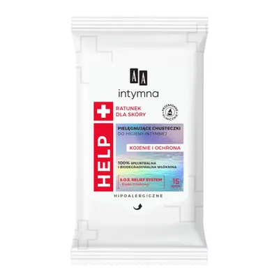 Produktbild von AA Intymna, Chusteczki do higieny intymnej Help, 15 sztuk