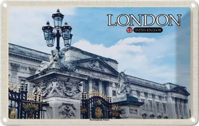 Produktbild von vianmo Blechschild 12x18 cm London England Buckingham Palace Bildmotiv Reisemotiv Abenteuer Reisen