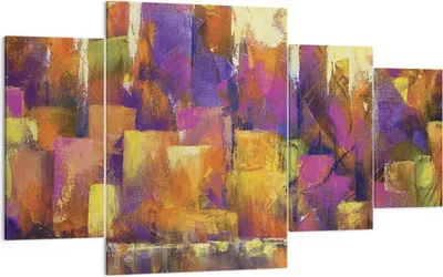 Produktbild von Bild auf Leinwand - Leinwandbild - 4 Teile - Abstraktion Stadt Wolkenkratzer - 160x90cm - Wand Bild - Wanddeko - Wandbilder - Leinwanddruck - Bilder - Wanddekoration - Leinwand bilder - DL160x90-4294