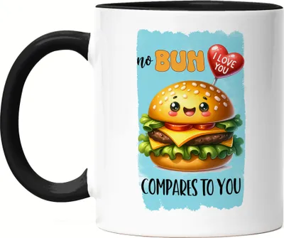 Produktbild von No Bun Compares to You Tasse Schwarz Burger Liebe Humor Geschenkidee