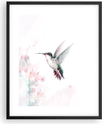 Produktbild von Gerahmtes Poster - Schwarzer Rahmen - Kolibri Aquarell Licht - 40x50 cm - Wand Bild - Wanddeko - Wandbilder - Kunstposter - Wandposter - Bilderrahmen - Bilder - Kunstdruck - P2BPA40x50-4518