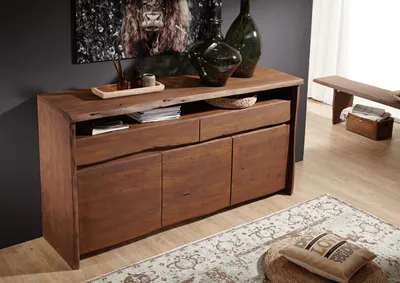 Produktbild von MASSIVMOEBEL24 Sideboard Akazie 191x45x96 braun lackiert PURE ACACIA #202
