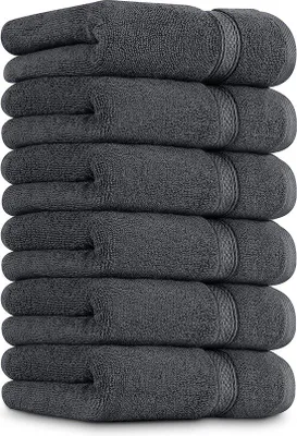 Obrázok produktu pre Uniqoos® Sada ručníkov – 6 kusov, rozmer 41 x 71 cm, 100% česaná bavlna, 600 g/m², vysoko savé a ľahké